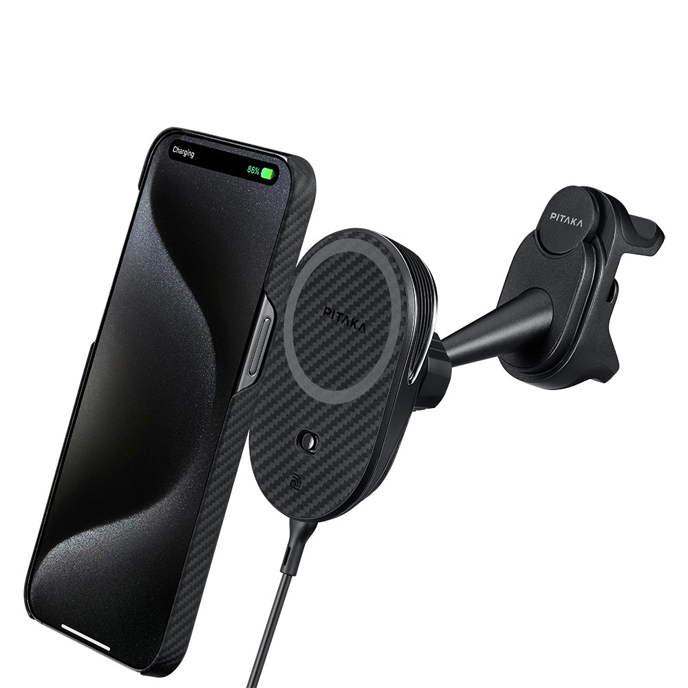 Pitaka MagEZ Pro 2 M-safe Şarj Özellikli Qi2 Tesla Model Y ve Model 3 Uyumlu Aramid Fiber Araç Telefon Tutucu Pitaka MagEZ Pro 2 M-safe Şarj Özellikli Qi2 Tesla Model Y ve Model 3 Uyumlu Aramid Fiber Araç Telefon Tutucu